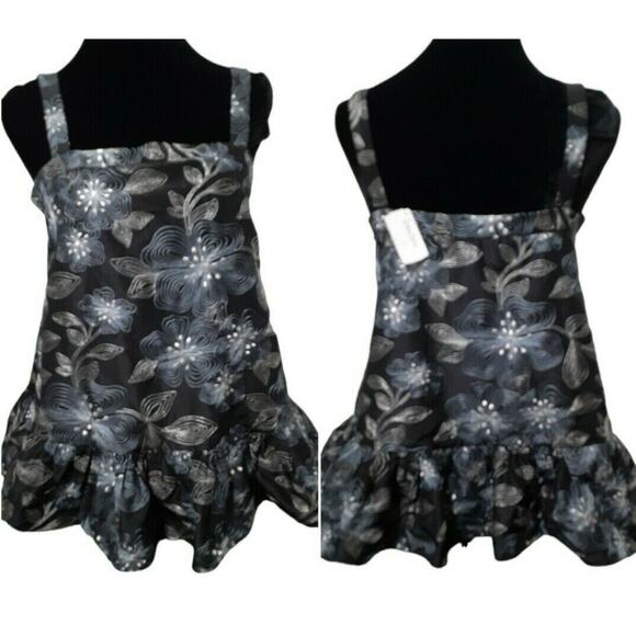 NEW‎ $595 CO Blouse Top 100% Silk Embroidered Top Floral Ruffle Size Medium - Picture 3 of 10
